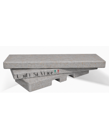 Panchina a gradini in cemento calcestruzzo per arredo urbano - colore Grigio travertino - 200x157x43h - Conforme ai CAM