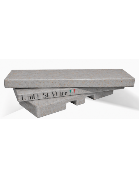 Panchina a gradini in cemento calcestruzzo per arredo urbano - colore Grigio travertino - 200x157x43h - Conforme ai CAM