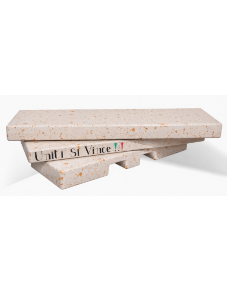 Panchina a gradini in cemento calcestruzzo per arredo urbano - colore Bianco travertino - 200x157x43h - Conforme ai CAM