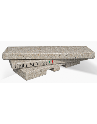 Panchina a gradini in cemento calcestruzzo per arredo urbano - colore Grigio sabbiato - cm 200x157x43h - Conforme ai CAM