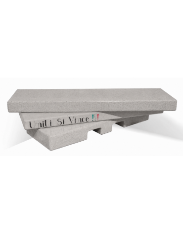 Panchina a gradini in cemento calcestruzzo per arredo urbano - colore Bianco sabbiato - cm 200x157x43h - Conforme ai CAM