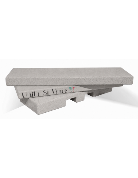 Panchina a gradini in cemento calcestruzzo per arredo urbano - colore Bianco sabbiato - cm 200x157x43h - Conforme ai CAM