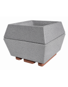 Fioriera forma quadra in cemento calcestruzzo per esterno - colore Grigio pietra - cm 98x98x77h - Conforme ai CAM