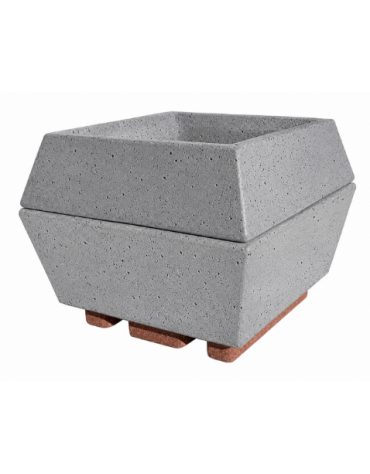 Fioriera forma quadra in cemento calcestruzzo per esterno - colore Grigio pietra - cm 98x98x77h - Conforme ai CAM