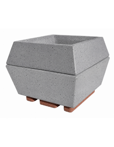 Fioriera forma quadra in cemento calcestruzzo per esterno - colore Grigio pietra - cm 98x98x77h - Conforme ai CAM