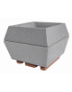 Fioriera forma quadra in cemento calcestruzzo per esterno - colore Grigio pietra - cm 98x98x77h - Conforme ai CAM