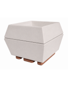 Fioriera forma quadra in cemento calcestruzzo per esterno - colore Bianco pietra - cm 98x98x77h - Conforme ai CAM