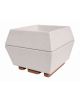 Fioriera forma quadra in cemento calcestruzzo per esterno - colore Bianco pietra - cm 98x98x77h - Conforme ai CAM