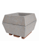 Fioriera forma quadra in cemento calcestruzzo per esterno - colore Grigio travertino - cm 98x98x77h - Conforme ai CAM