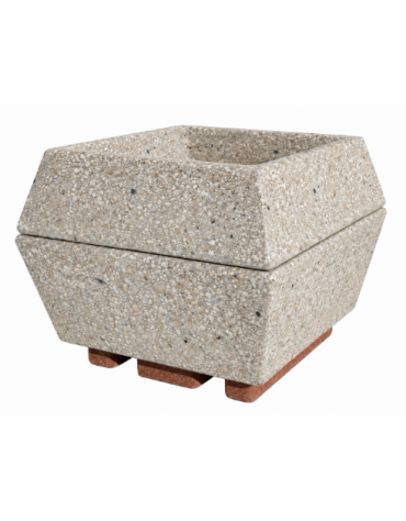 Fioriera forma quadra in cemento calcestruzzo per esterno - colore Grigio sabbiato - cm 98x98x77h - Conforme ai CAM