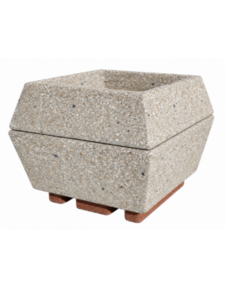 Fioriera forma quadra in cemento calcestruzzo per esterno - colore Grigio sabbiato - cm 98x98x77h - Conforme ai CAM