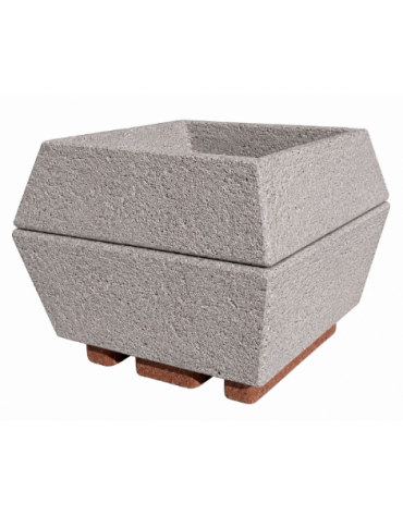 Fioriera forma quadra in cemento calcestruzzo per esterno - colore Bianco sabbiato - cm 98x98x77h - Conforme ai CAM