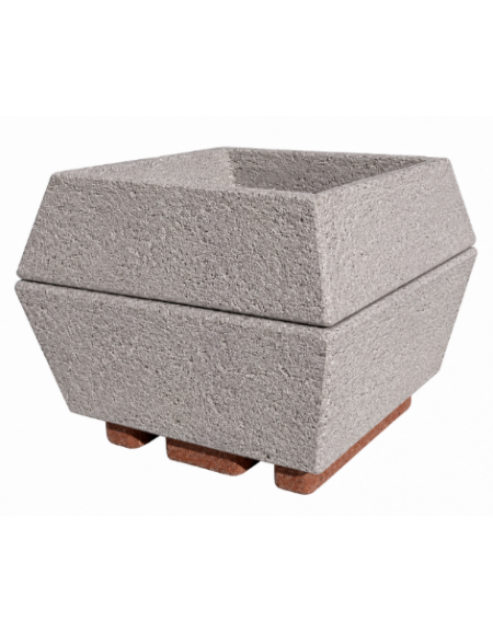 Fioriera forma quadra in cemento calcestruzzo per esterno - colore Bianco sabbiato - cm 98x98x77h - Conforme ai CAM