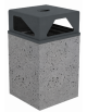 Cestino portarifiuti a base quadrata in cemento con coperchio - colore Grigio pietra - cm 60x60x97,8h - Conforme ai CAM