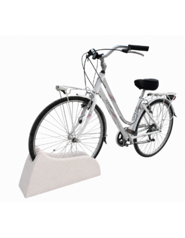 Portabici 1 posto in cemento calcestruzzo - colore Bianco pietra - cm 60x20x30h - Conforme ai CAM