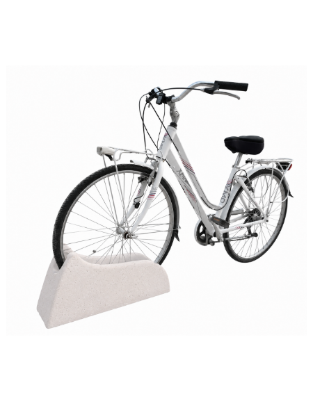 Portabici 1 posto in cemento calcestruzzo - colore Bianco pietra - cm 60x20x30h - Conforme ai CAM