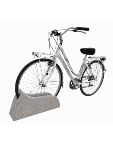 Portabici 1 posto in cemento calcestruzzo - colore Grigio travertino - cm 60x20x30h - Conforme ai CAM