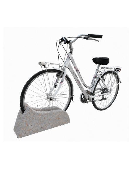 Portabici 1 posto in cemento calcestruzzo - colore Grigio travertino - cm 60x20x30h - Conforme ai CAM