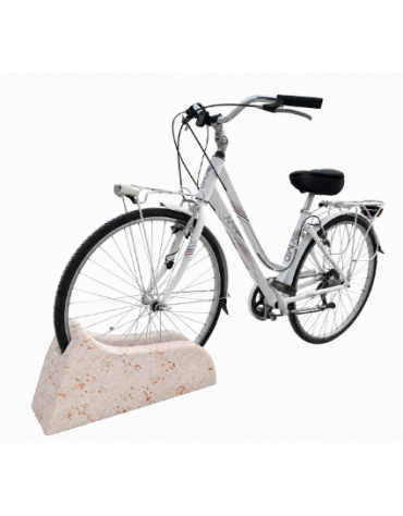 Portabici 1 posto in cemento calcestruzzo - colore Bianco travertino - cm 60x20x30h - Conforme ai CAM