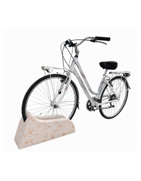 Portabici 1 posto in cemento calcestruzzo - colore Bianco travertino - cm 60x20x30h - Conforme ai CAM