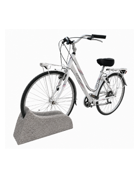 Portabici 1 posto in cemento calcestruzzo - colore Bianco sabbiato - cm 60x20x30h - Conforme ai CAM