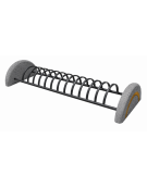 Portabici multiplo a 10 posti bifacciale in cemento grigio effetto pietra - cm 226x78x40h - Conforme ai CAM