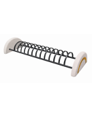 Portabiciclette multiplo a 10 posti bifacciale, laterali in calcestruzzo colore bianco pietra cm 226x78x40h - Conforme ai CAM