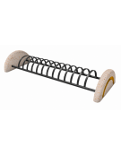 Portabici 10 posti bifacciale con fianchi laterali in cemento bianco effetto travertino - cm 226x78x40h - Conforme ai CAM