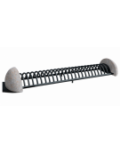Portabici 10 posti con fianchi laterali in cemento - Colore grigio travertino - cm 235x56x36h - Conforme ai CAM