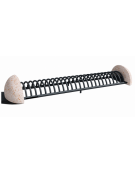 Portabici 10 posti con fianchi laterali in cemento - Colore bianco travertino - cm 235x56x36h - Conforme ai CAM