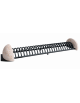 Portabici 10 posti con fianchi laterali in cemento - Colore bianco travertino - cm 235x56x36h - Conforme ai CAM