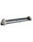 Portabici 10 posti con fianchi laterali in cemento - Colore grigio sabbiato - cm 235x56x36h - Conforme ai CAM