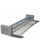 Portabici 10 posti fianchi in cemento con incisione bici - colore Grigio pietra - cm 235x66x47h - Conforme ai CAM