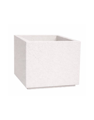 Fioriera quadrata in cemento calcestruzzo per esterno - colore Bianco pietra - cm 140x140x90h - Conforme ai CAM