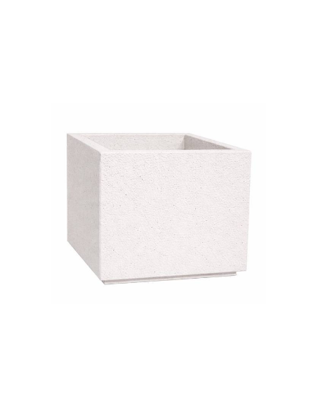 Fioriera quadrata in cemento calcestruzzo per esterno - colore Bianco pietra - cm 140x140x90h - Conforme ai CAM