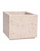 Fioriera quadrata in cemento calcestruzzo per esterno - colore Bianco travertino - cm 140x140x90h - Conforme ai CAM