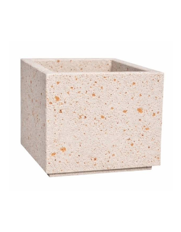 Fioriera quadrata in cemento calcestruzzo per esterno - colore Bianco travertino - cm 140x140x90h - Conforme ai CAM