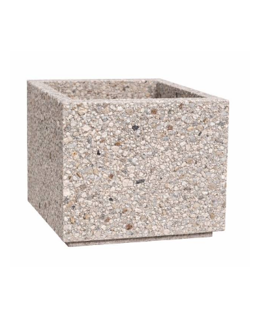 Fioriera quadrata in cemento calcestruzzo per esterno - colore Grigio sabbiato - cm 140x140x90h - Conforme ai CAM