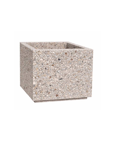 Fioriera quadrata in cemento calcestruzzo per esterno - colore Grigio sabbiato - cm 140x140x90h - Conforme ai CAM
