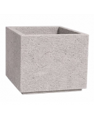 Fioriera quadrata in cemento calcestruzzo per esterno - colore Bianco sabbiato - cm 140x140x90h - Conforme ai CAM