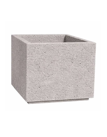 Fioriera quadrata in cemento calcestruzzo per esterno - colore Bianco sabbiato - cm 140x140x90h - Conforme ai CAM
