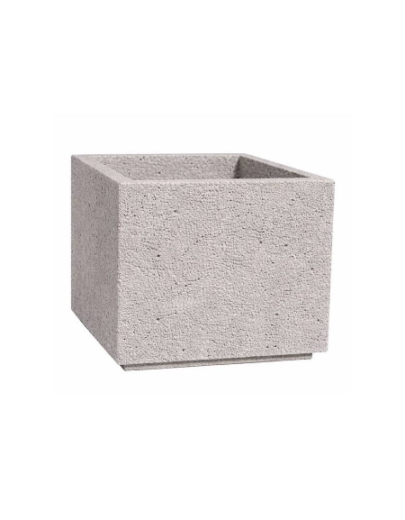Fioriera quadrata in cemento calcestruzzo per esterno - colore Bianco sabbiato - cm 140x140x90h - Conforme ai CAM