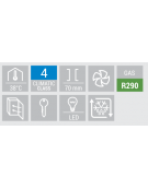 Armadio congelatore inox - refrigerazione ventilata - capacità Lt. 450 - temperatura -18/-22°C - Classe D - cm cm 68x73x197,5h
