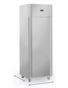 Armadio refrigerato inox - refrigerazione ventilata e guide stampate - Lt. 450 - temp. -2/+8°C - Classe D - cm 68x73x197,5h