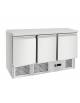 Saladette refrigerata in acciaio inox a ventilazione assistita, con 3 porte, +2° + 8°C - Lt 380 - CLASSE A - mm 1365×700×850h