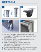 Armadio frigorifero GN2/1 in acciaio Inox - refrigerazione ventilata - Lt. 600 - temp. -2° +8°C - Classe C - cm 66,5x84x209h