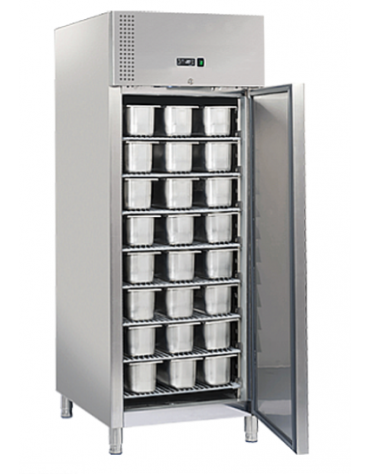 Armadio congelatore Euronorm inox per vaschette gelato - temperatura -18°/-22°C - classe E -cm 74x99x201h