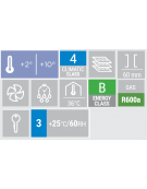 Armadio refrigerato inox con interno in termoformato - Lt. 200 - refrigerazione roll bond con ventola - cm 60x62,5x85,3h