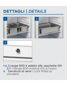 Armadio refrigerato nero con interno in termoformato - Lt. 600- Refrigerazione roll bond +2°/+10°C - cm 77,5x74,4x190h