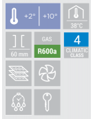 Armadio refrigerato nero con interno in termoformato - Lt. 600- Refrigerazione roll bond +2°/+10°C - cm 77,5x74,4x190h
